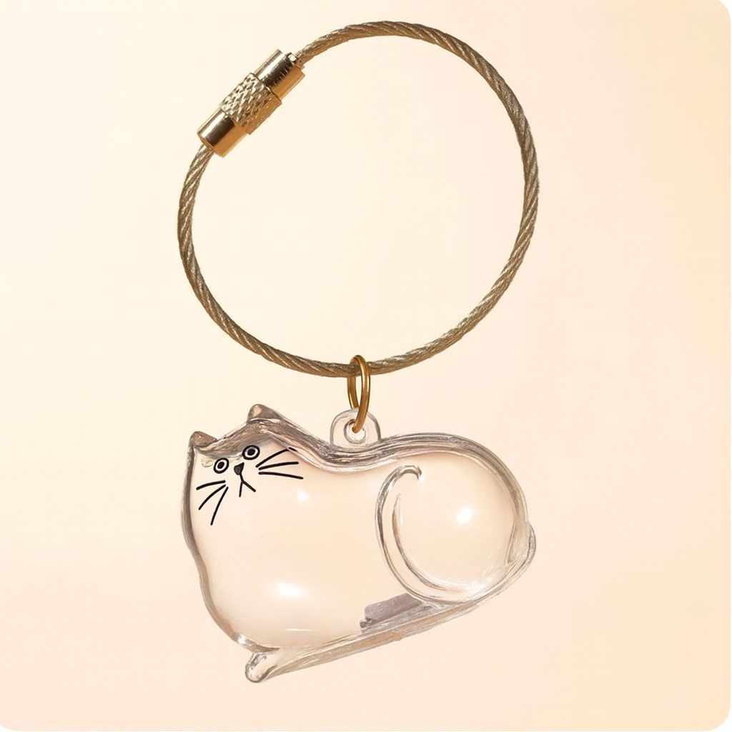 Cat Fur Memorial Resin Keychain