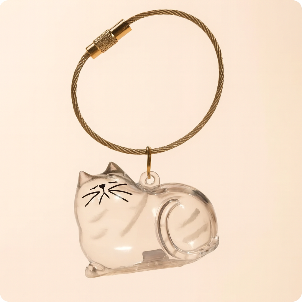 Cat Fur Memorial Resin Keychain