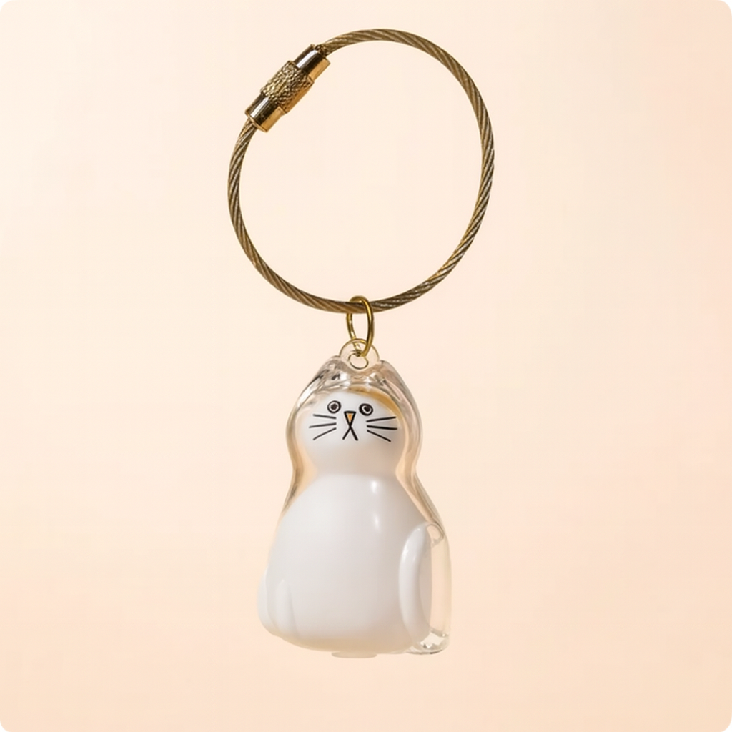 Cat Fur Memorial Resin Keychain