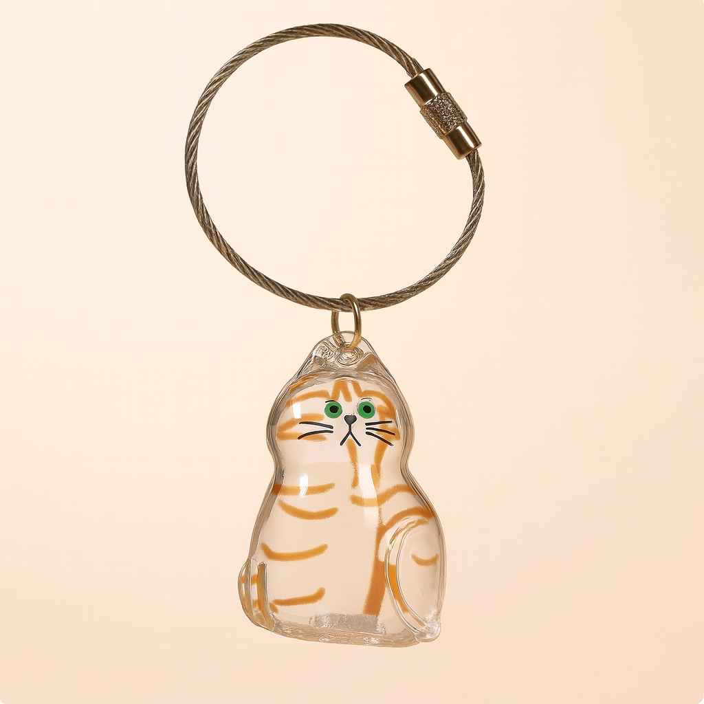 Cat Fur Memorial Resin Keychain