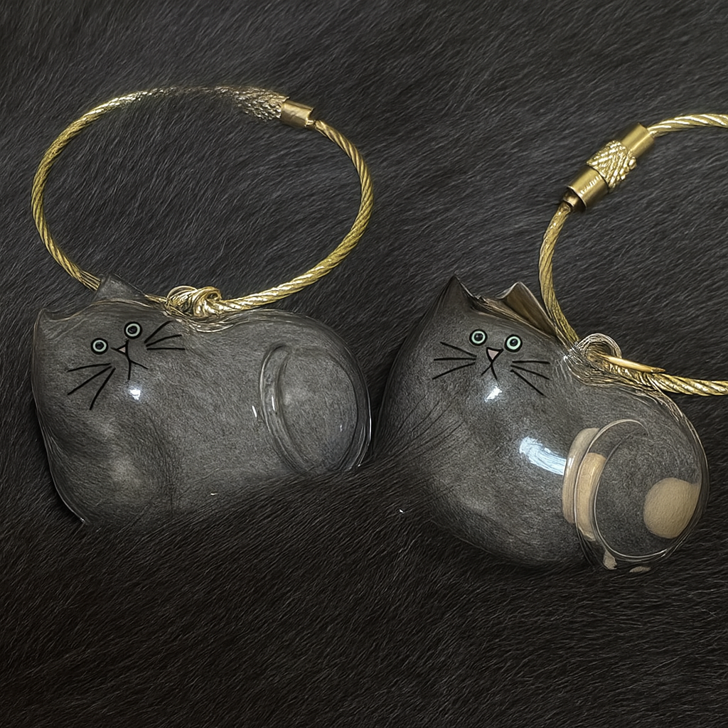 Cat Fur Memorial Resin Keychain