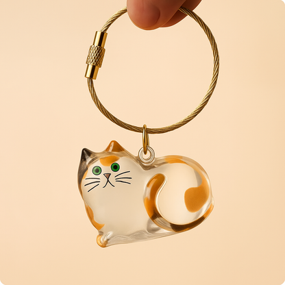 Cat Fur Memorial Resin Keychain