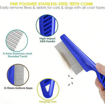 Stainless Steel Pet Flea Comb Set