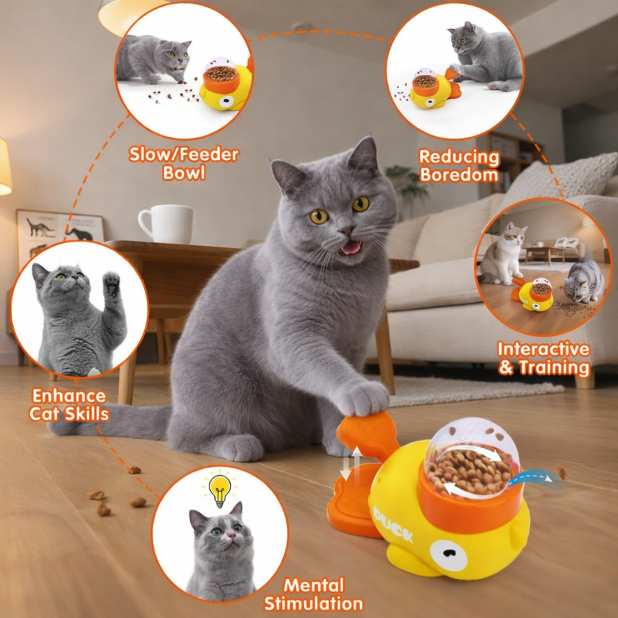 Cat Treat Dispenser Toy Duck - Mr. Quack | Pestfen ™️