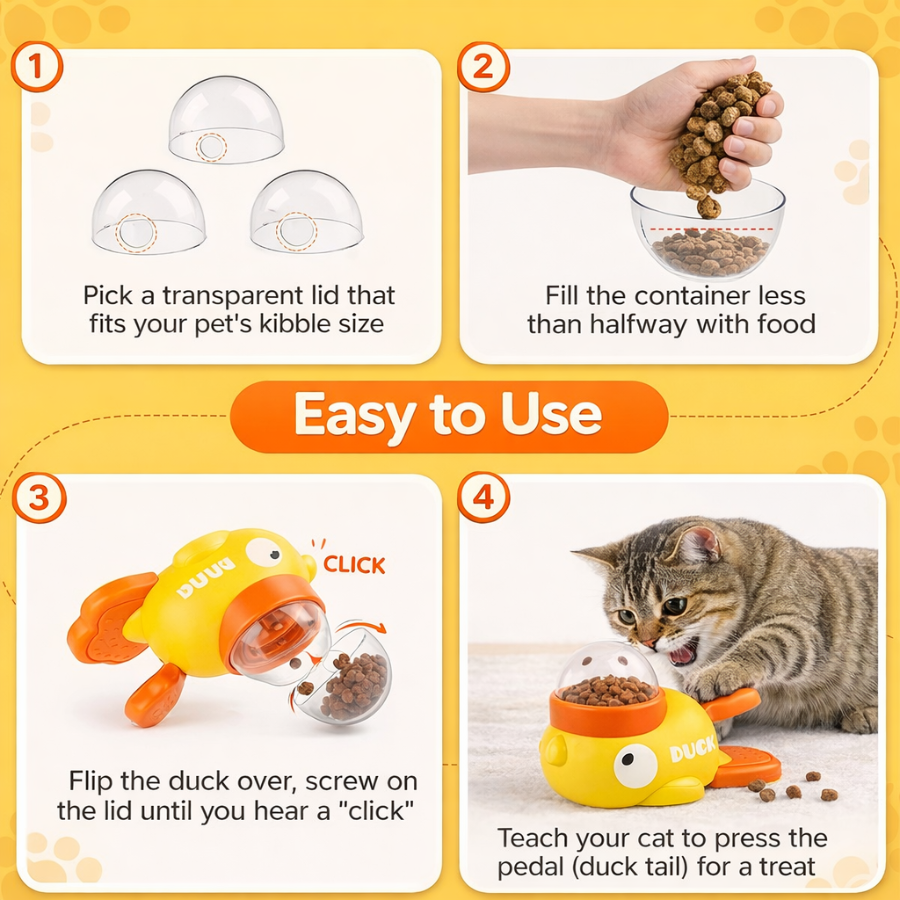 Cat Treat Dispenser Toy Duck - Mr. Quack | Pestfen ™️