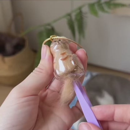 Cat Fur Memorial Resin Keychain